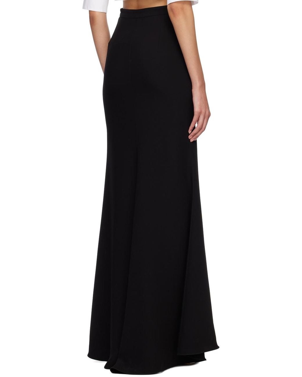 Valentino Black High Waist Long Skirt