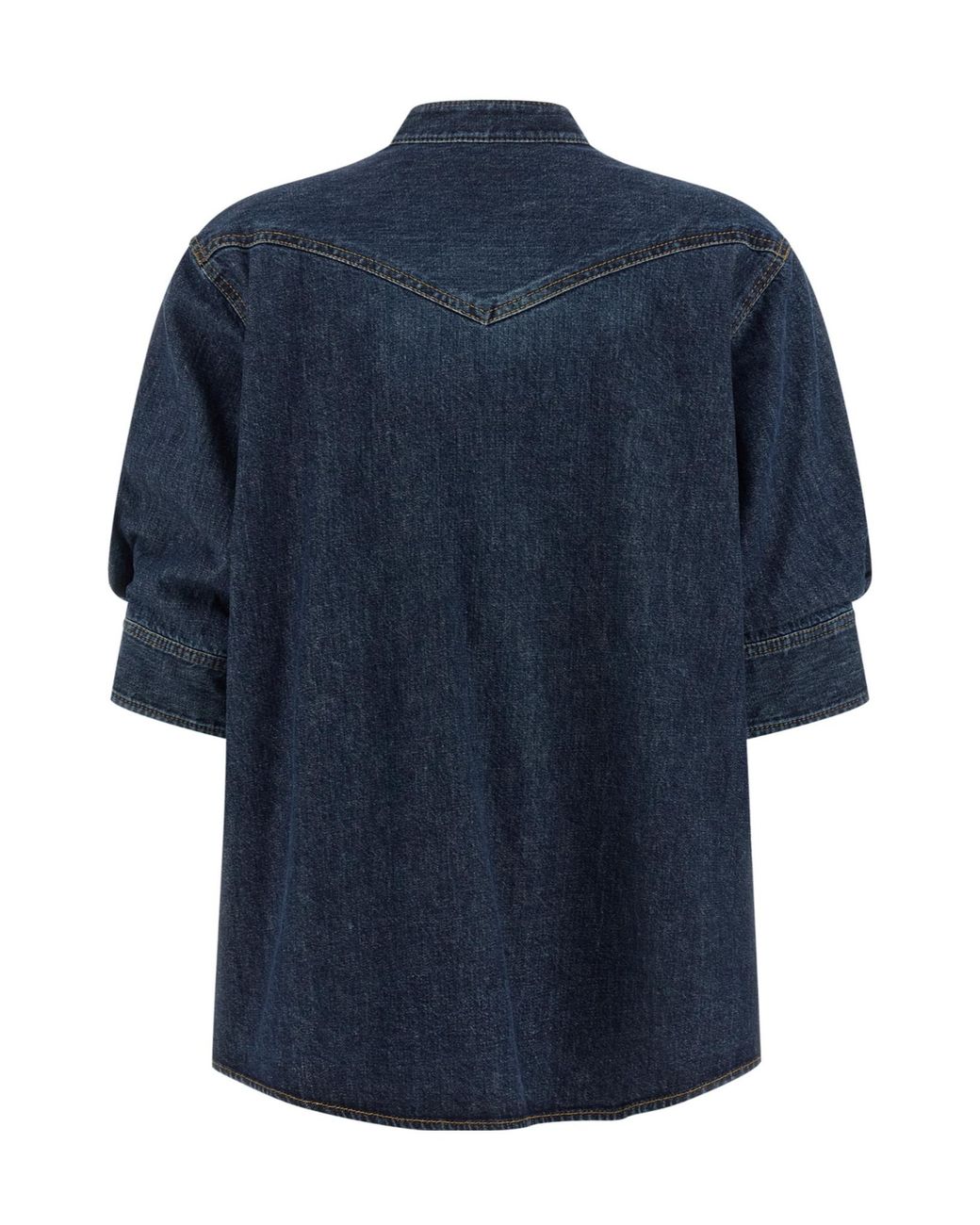 Sacai Blue Denim-Panelled Crewneck Jumper