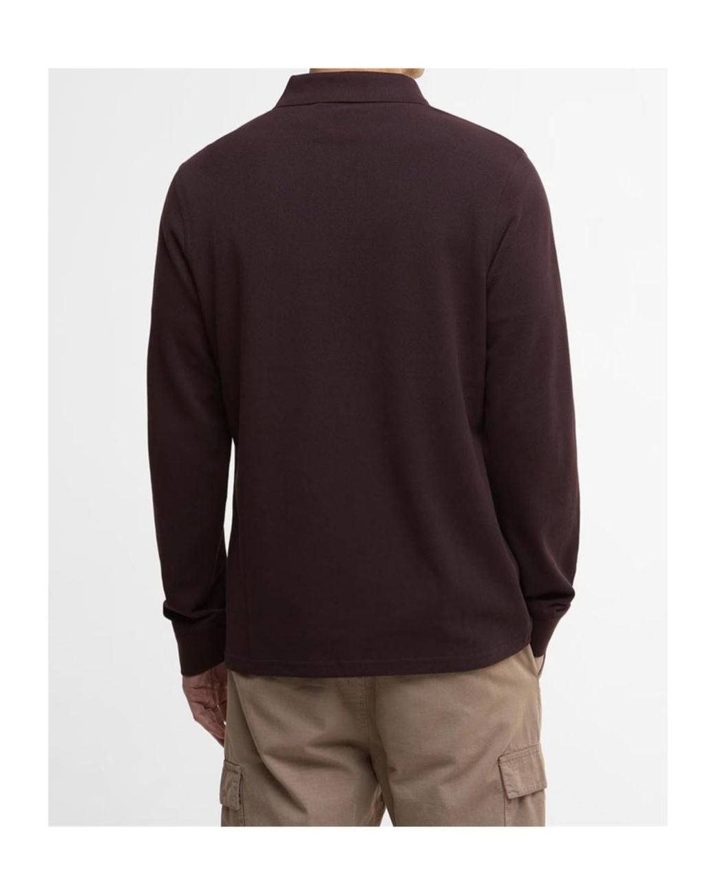 Barbour Purple Long Sleeve Polo Shirt for men