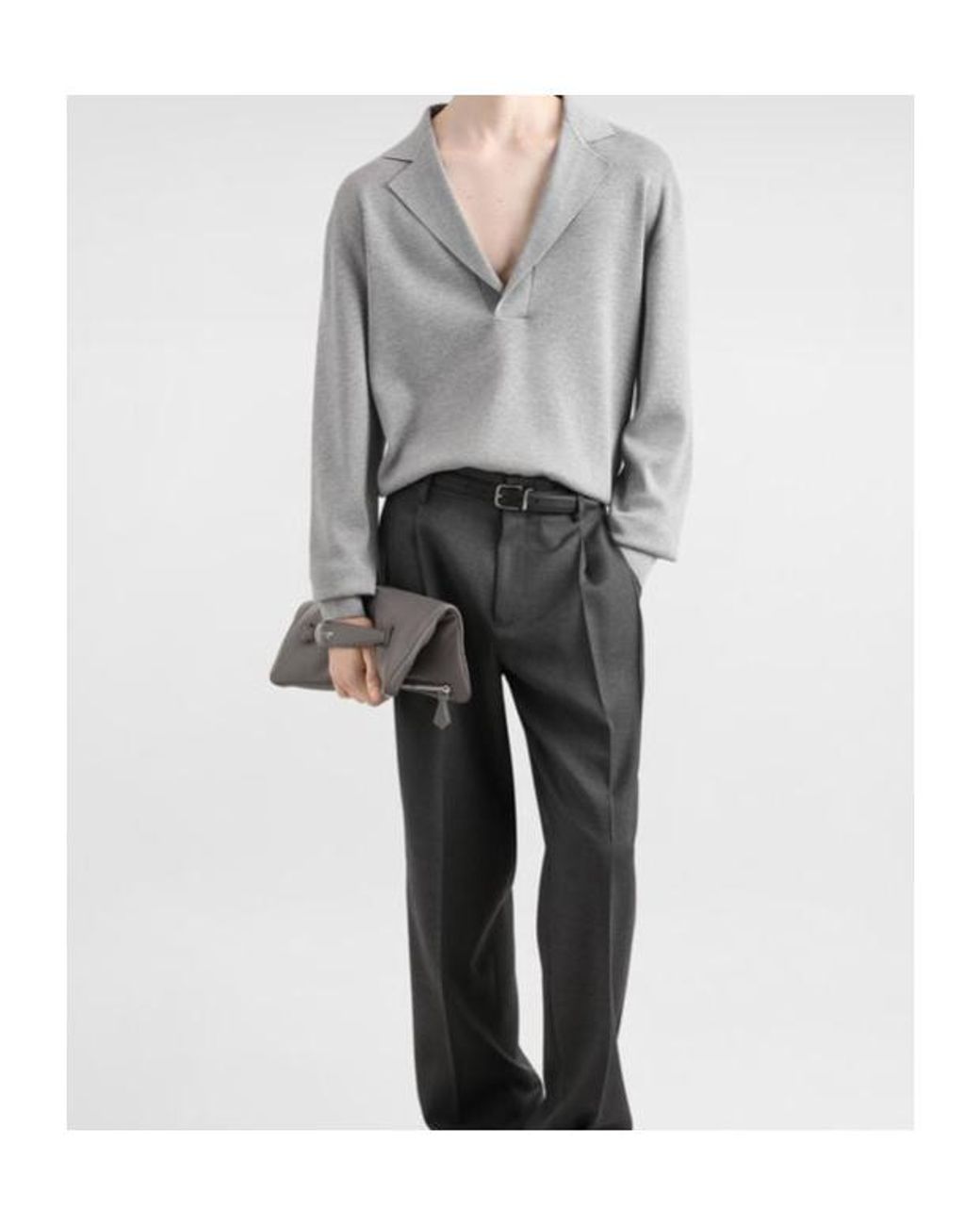 Dolce & Gabbana Gray Leather Clutch Bag for men