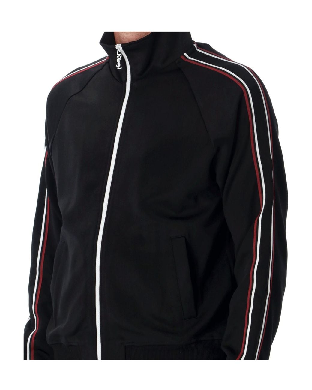 Saint Laurent Black Cassandre Track Jacket for men