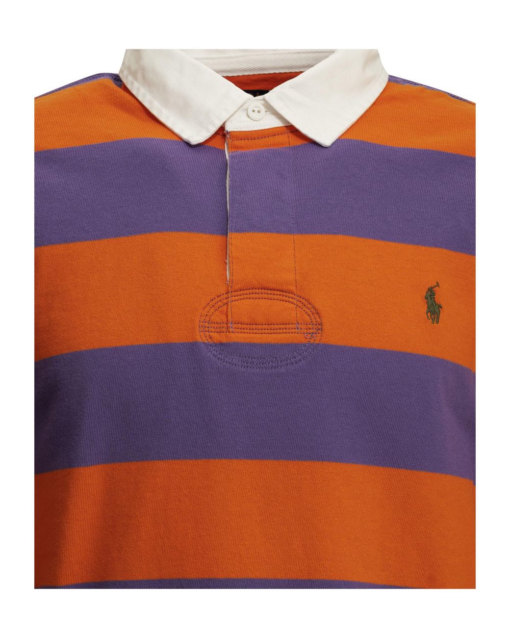 Polo Ralph Lauren Orange Stripe Rugby Polo Shirt for men