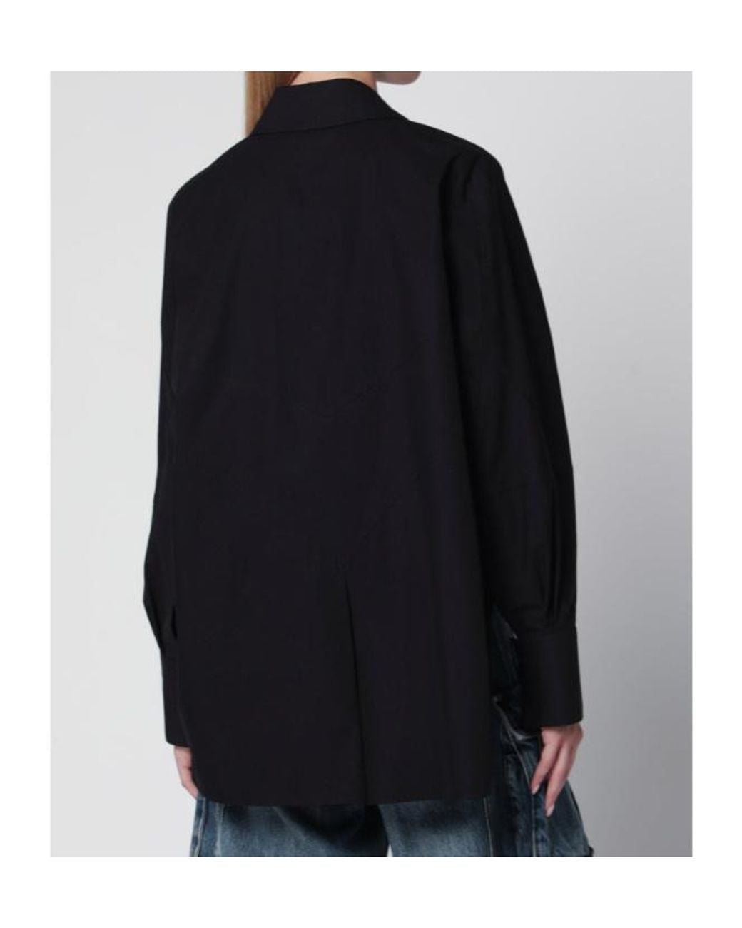 The Attico Black The Logo Detailed Shirt