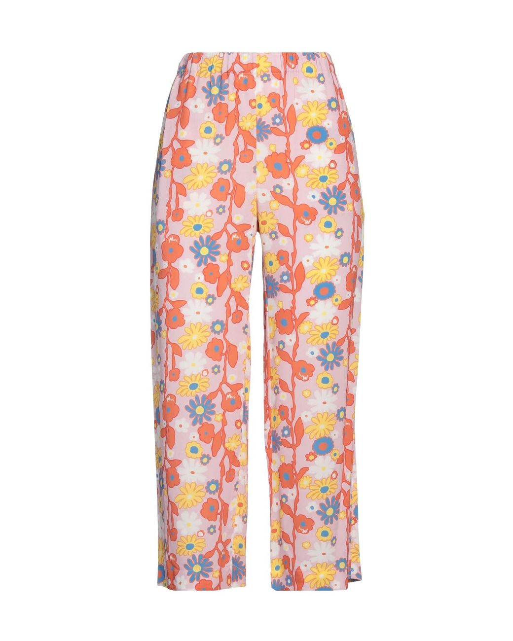 Marni Pink Floral-Print Casual Trouser