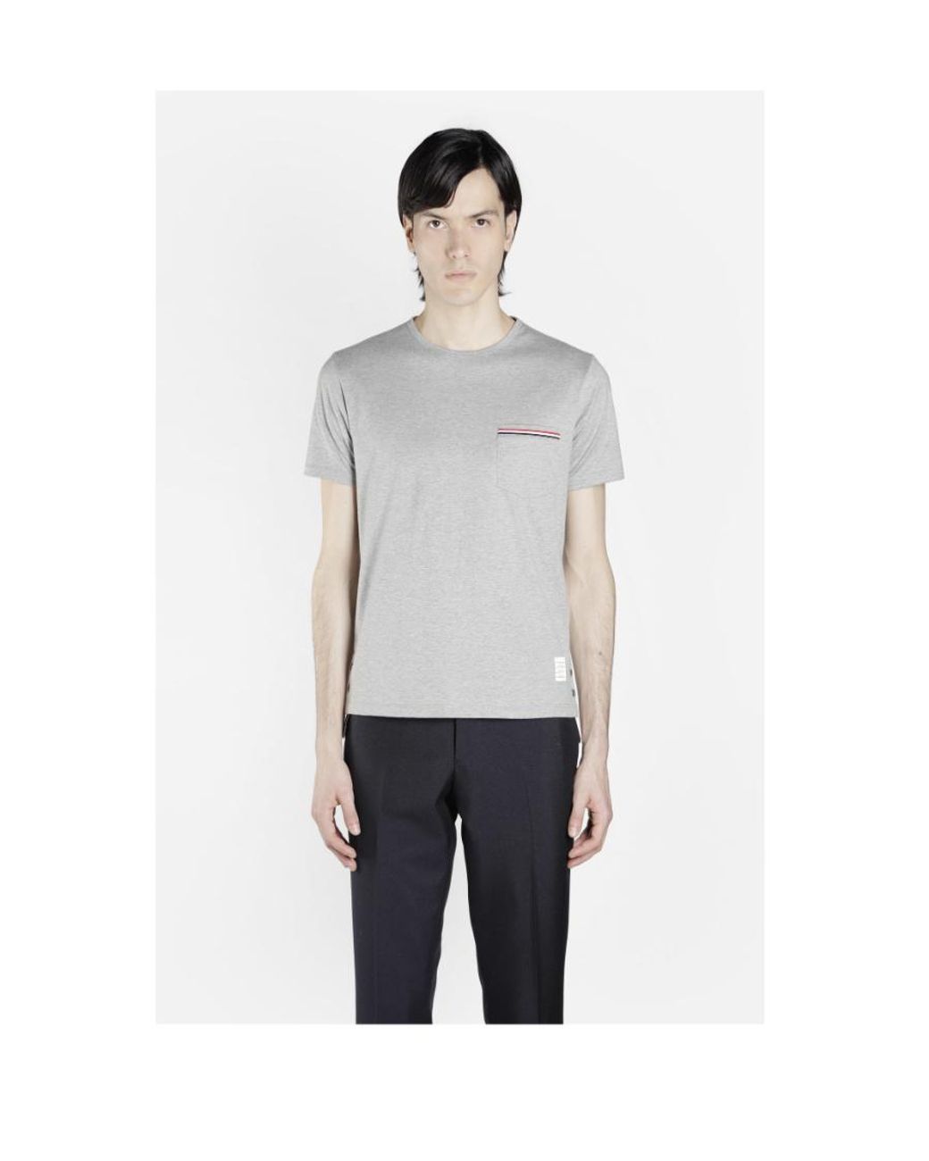 Thom Browne Gray Jersey Pocket T-Shirt for men