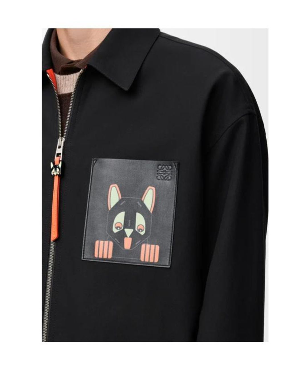 Loewe Black Futurist Cat Printed Overshirt for men
