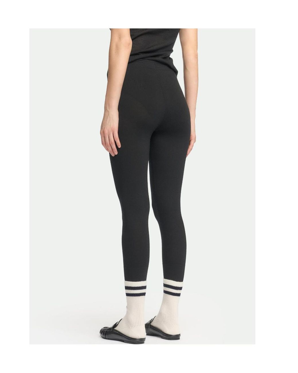 Malo Black Fine-Knit Cashmere Leggings