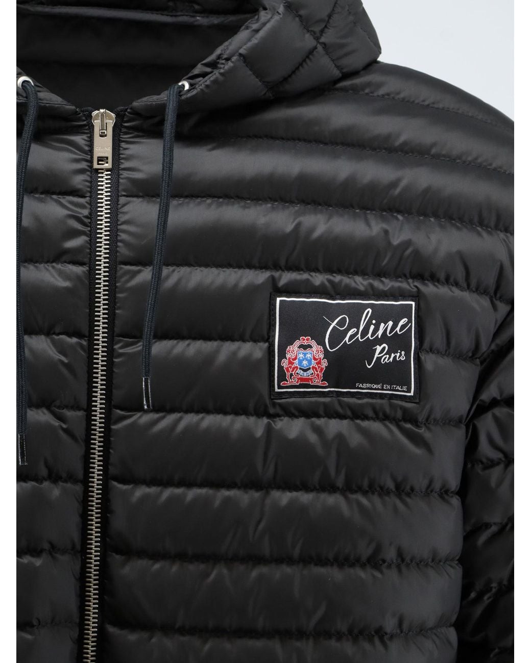 Céline Black Hooded Down Jacket for men