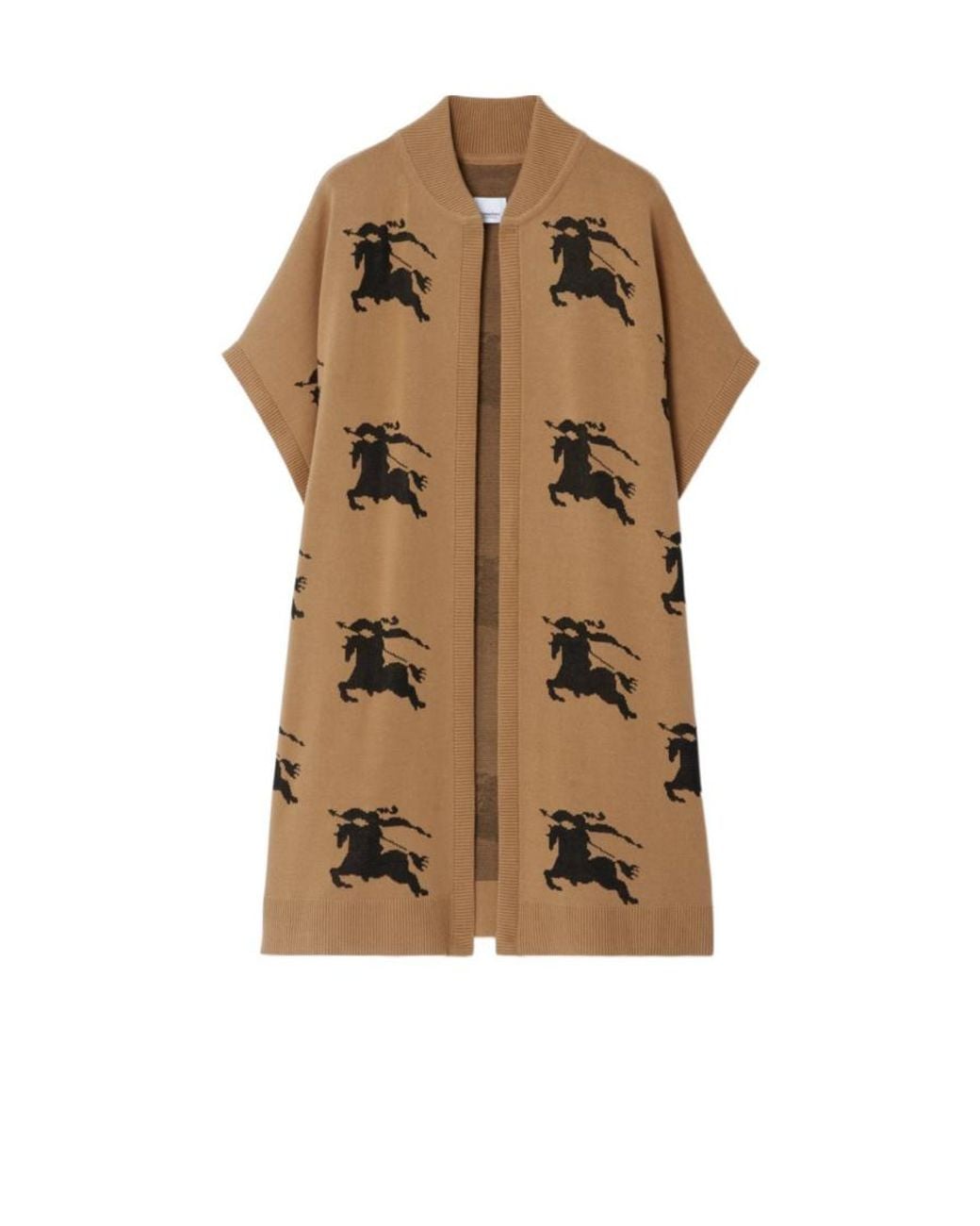Burberry Natural Logo Motif Embroidered Zipped Cape Jacket