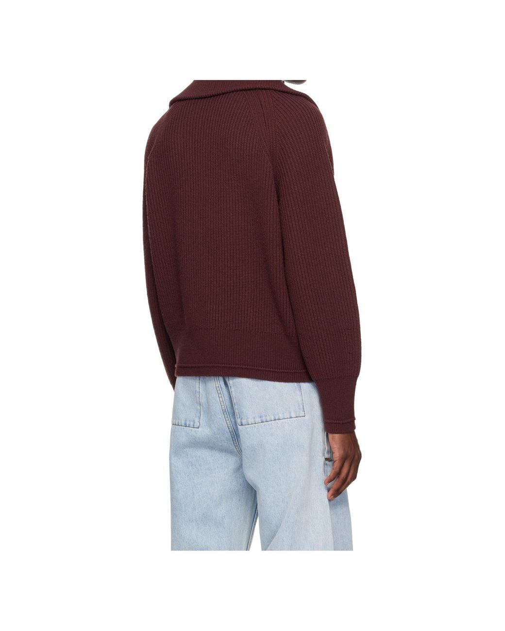 Entire studios Purple Half-Zip Knitted Sweater