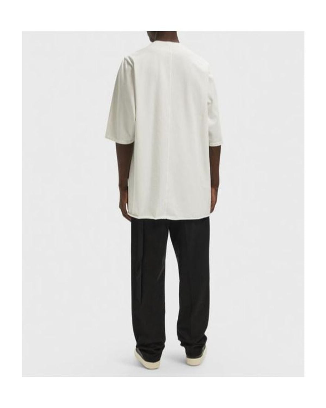 Rick Owens White Short-Sleeved T-Shirt for men