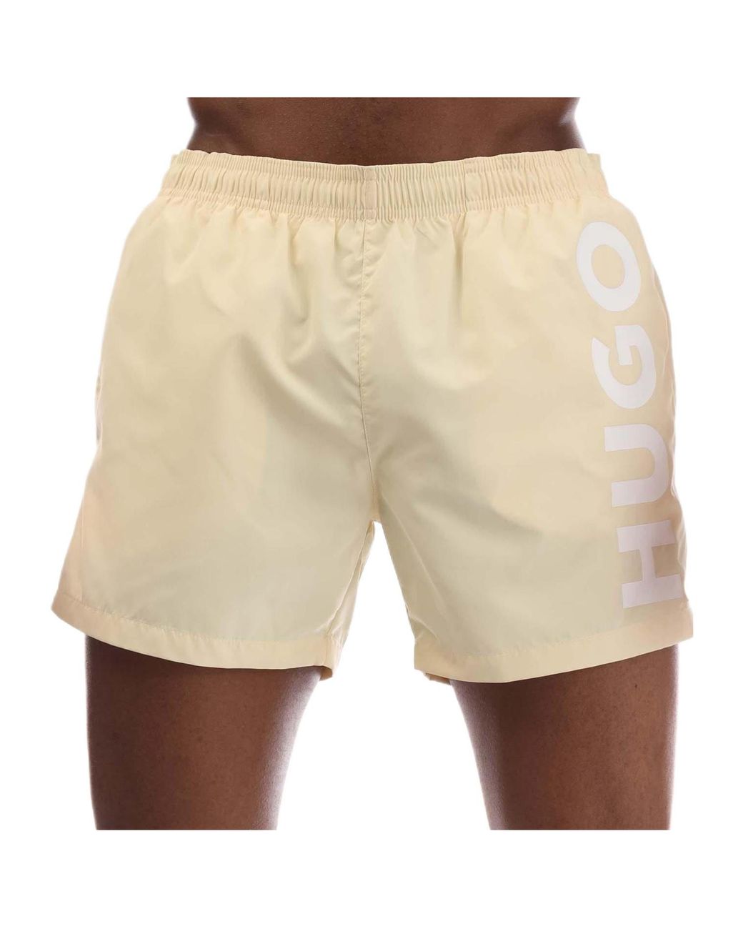 Boss Natural Abas Logo Print Swim Shorts for men