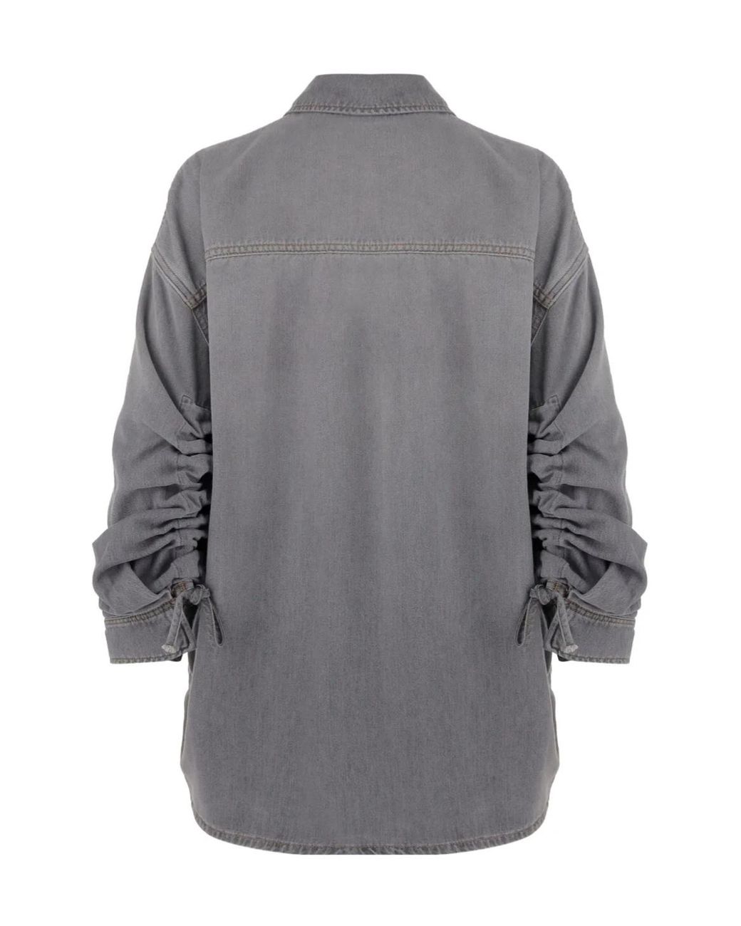DARKPARK Blue Gathered-Sleeve Denim Shirt