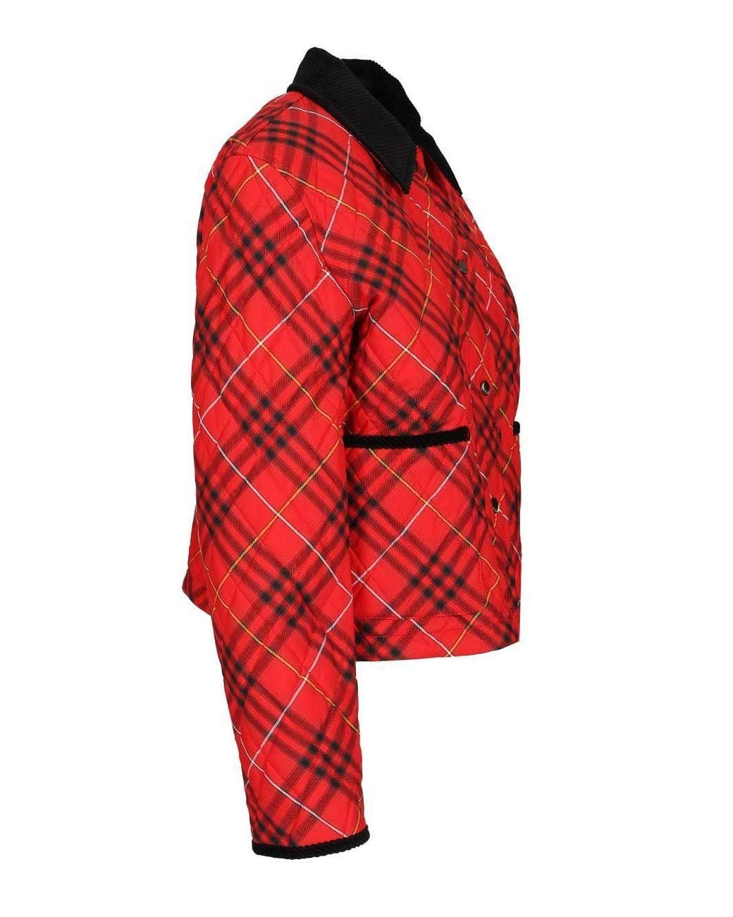 Burberry Red Quilted Cropped Jacket