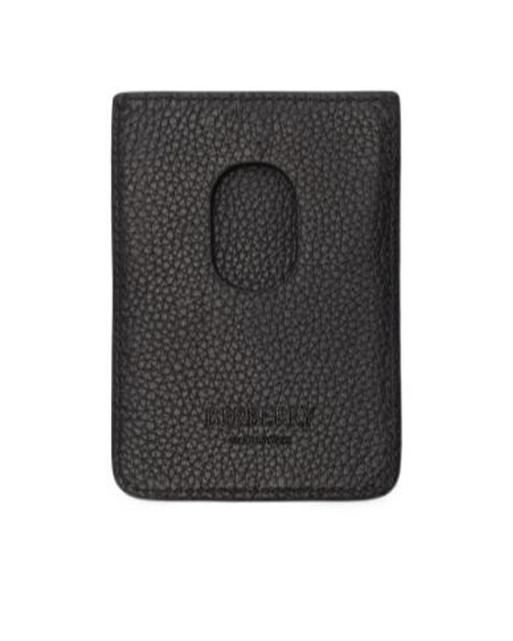 Burberry Black City Check Magnetic Card Case for men