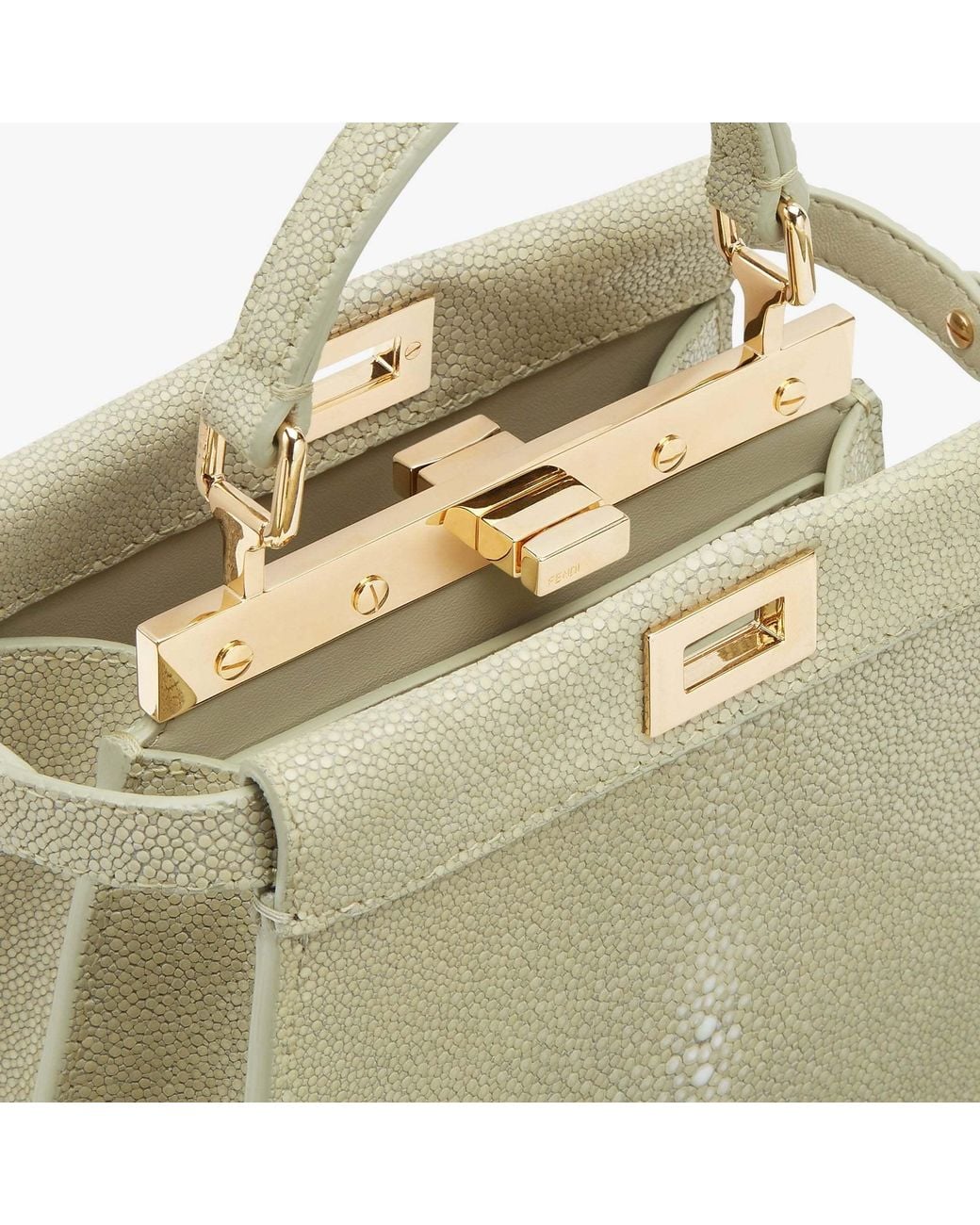 Fendi Metallic Sage Stingray Leather Bag