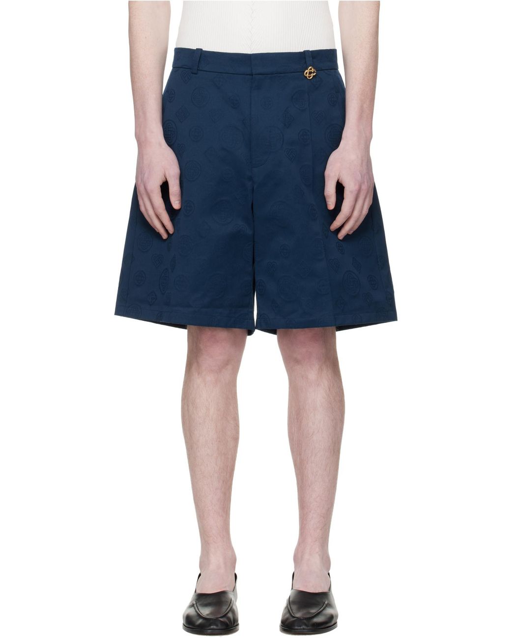 Casablanca Blue Letter-Patterned Shorts for men