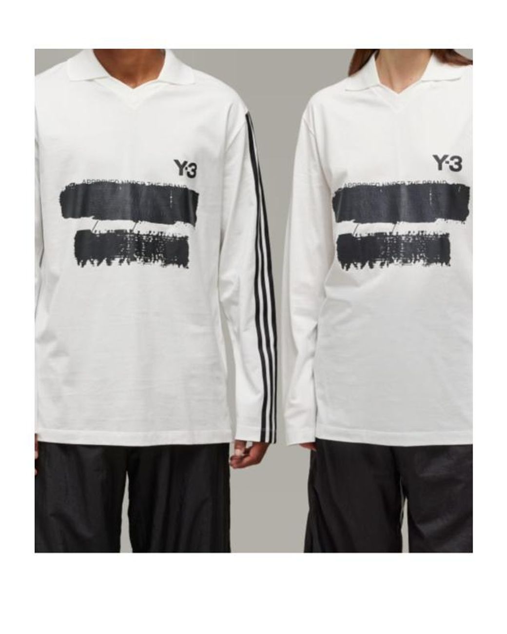 Y-3 White Graphic Logo Long Sleeve T-Shirt for men