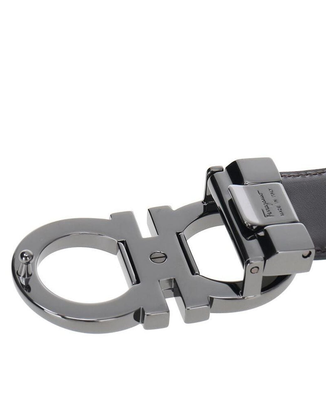 Ferragamo Black Ferragamo Gancini Reversible Leather Belt for men