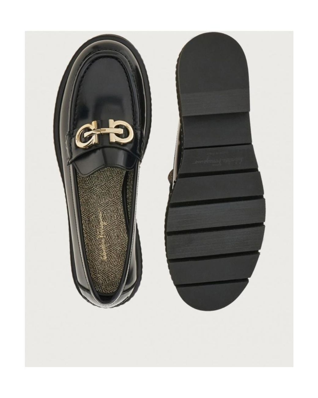 Ferragamo Black Ferragamo Gancini Loafers