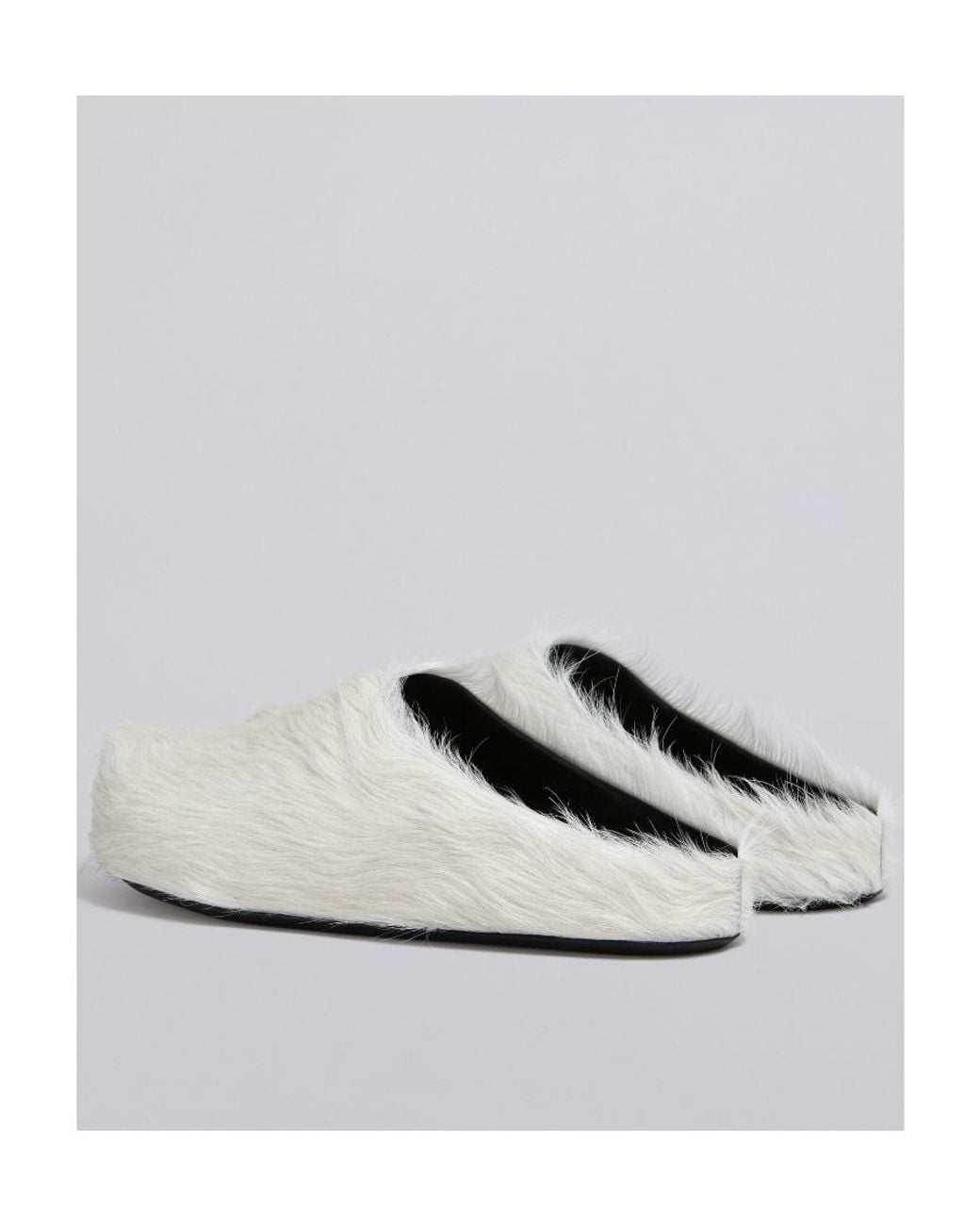 Marni White Round Toe Slip-On Slippers for men