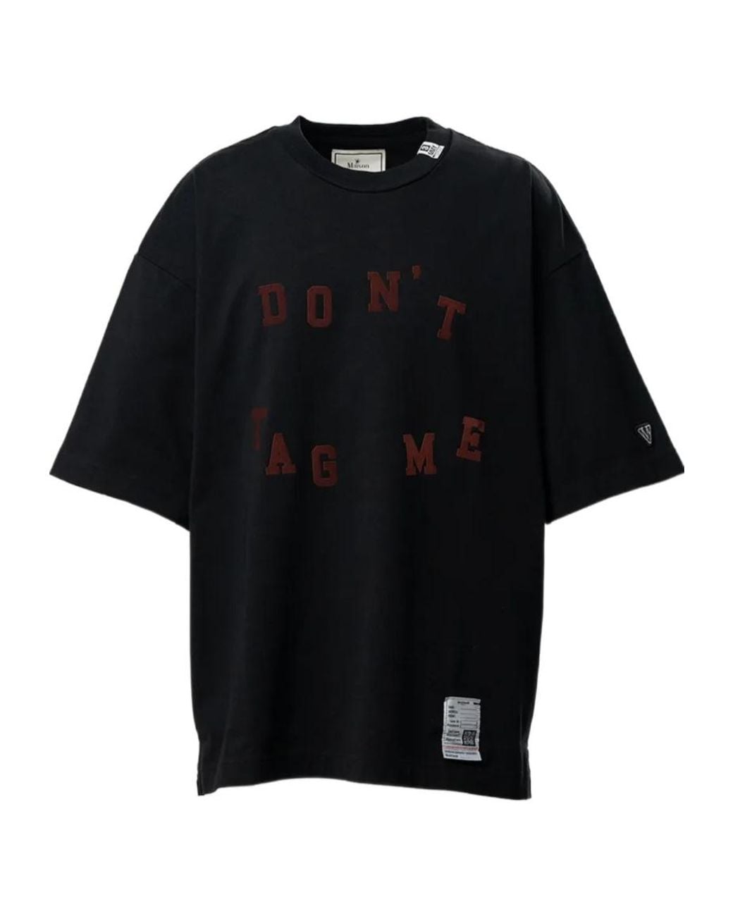 Maison Mihara Yasuhiro Black Don'T Tag Me. Flocky-Print T-Shirt for men