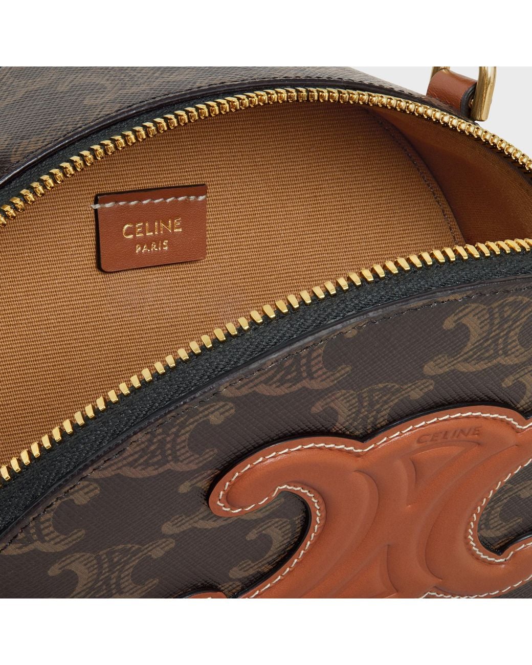 Céline Black Half Moon Case Cuir Triomphe