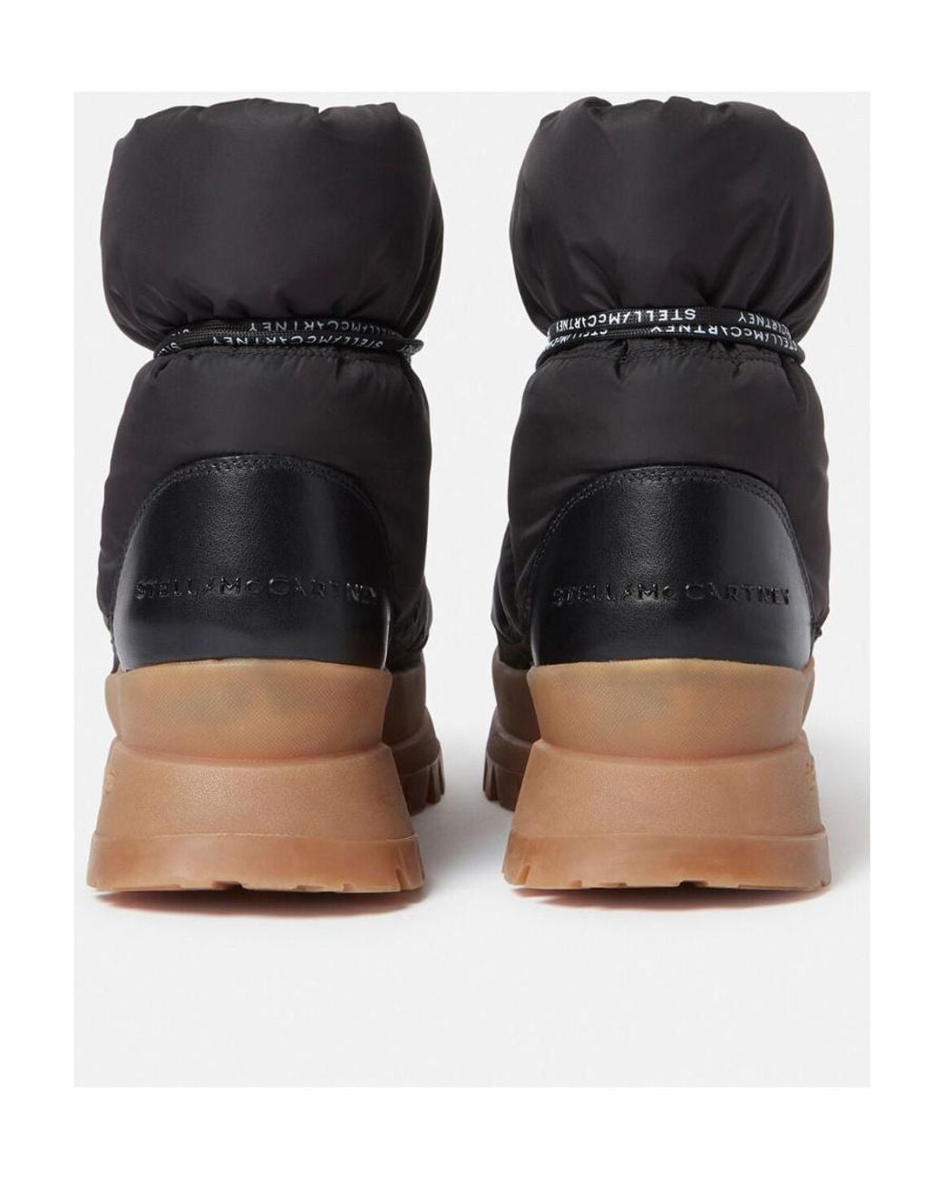 Stella McCartney Black Trace Puffy Logo-Print Strap Boots