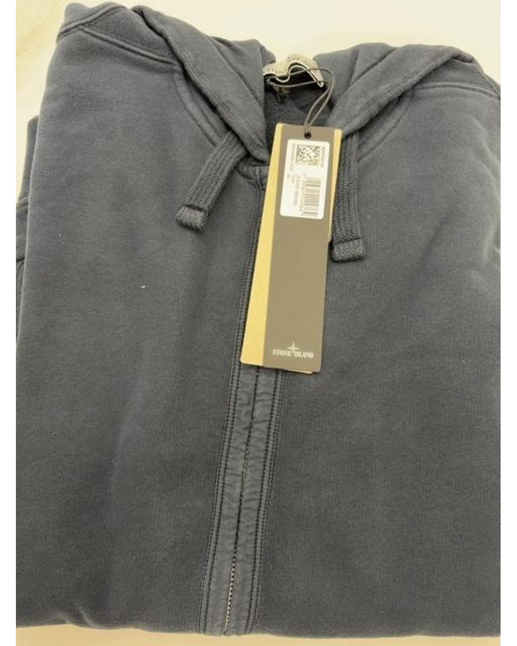 Stone Island Blue Zip-Up Compass Patch Hoodie for men