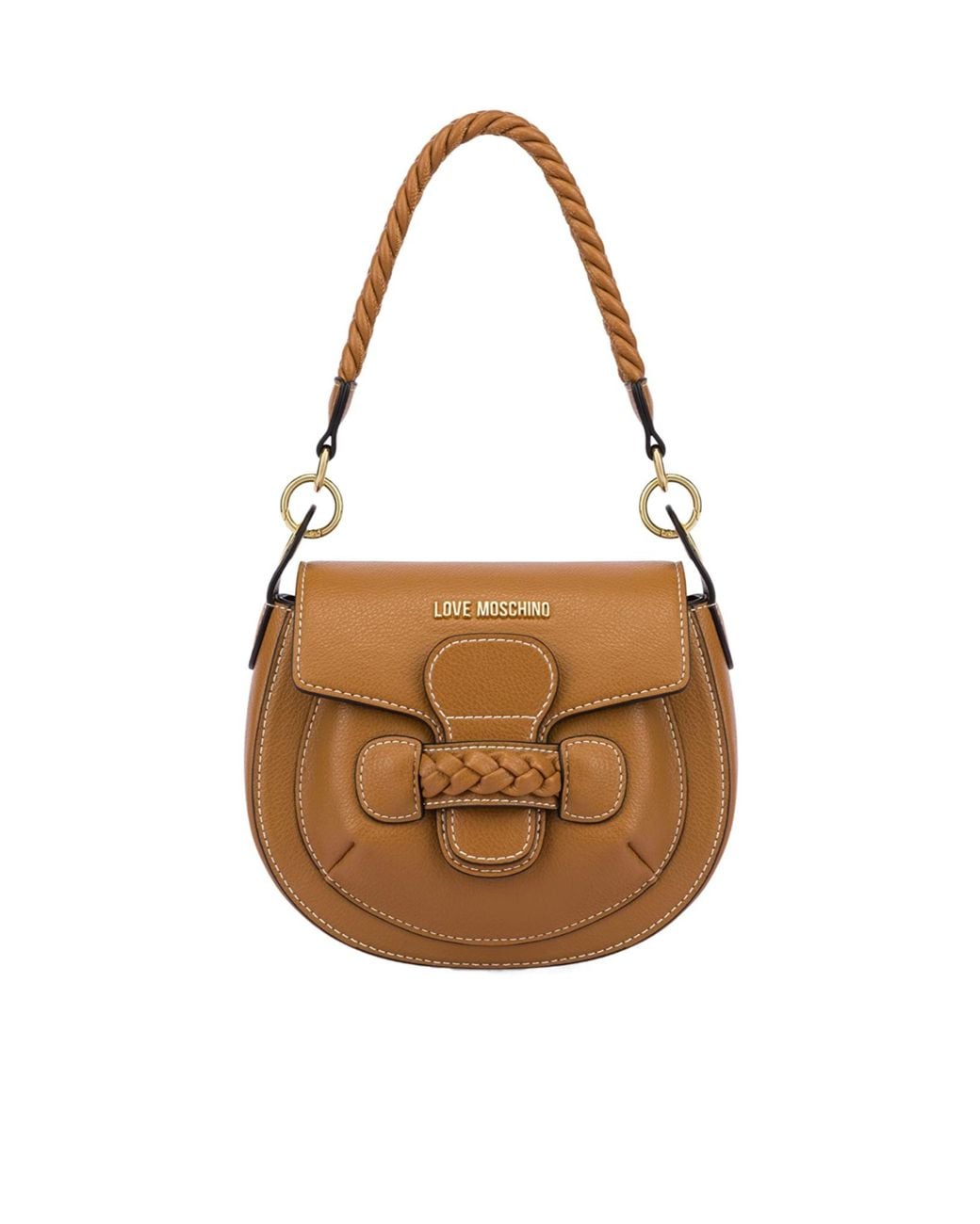 Moschino Brown Braided-Detail Tote Bag