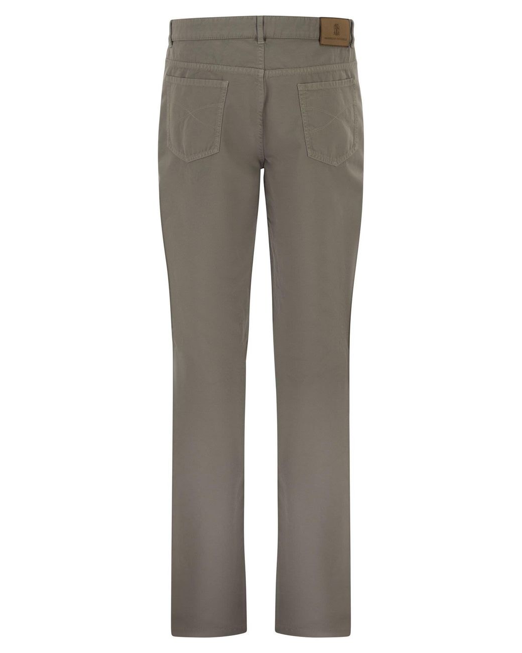 Brunello Cucinelli Gray Garment-Dyed Five-Pocket Trousers for men