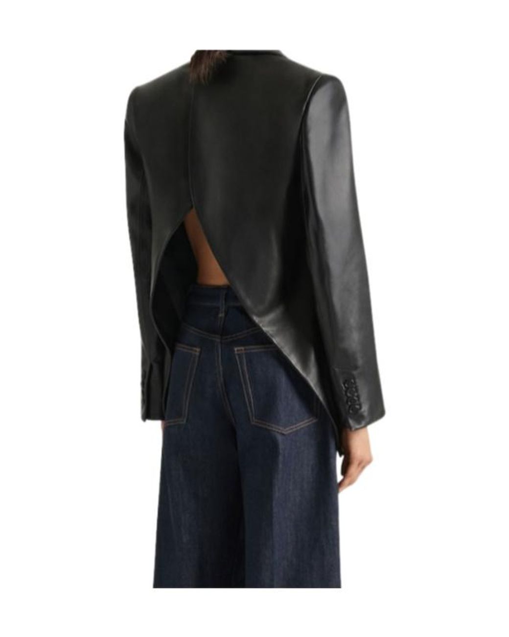 Givenchy Black Cutout Double-Breasted Leather Blazer