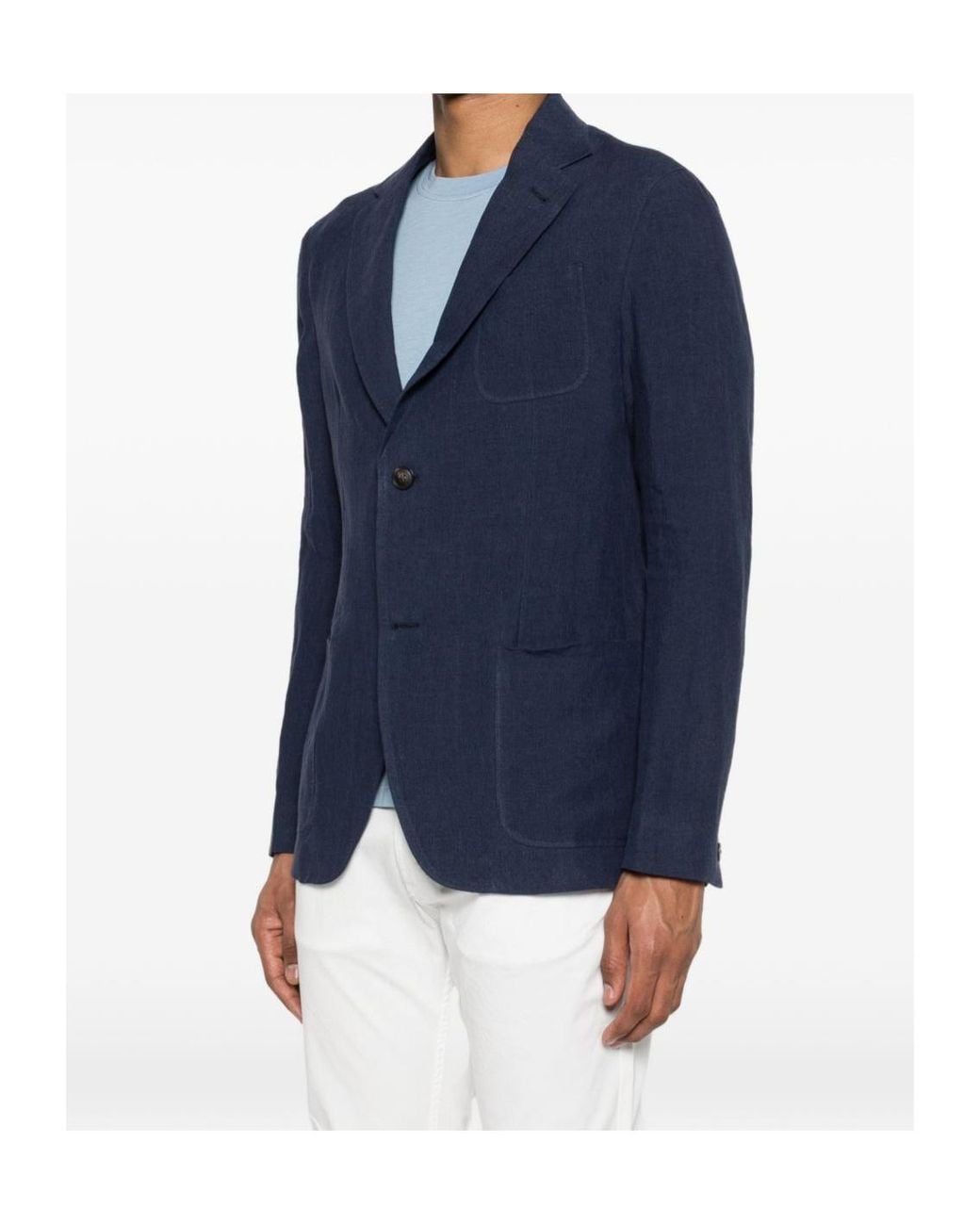 Emporio Armani Blue Long-Sleeved Suit Jacket for men