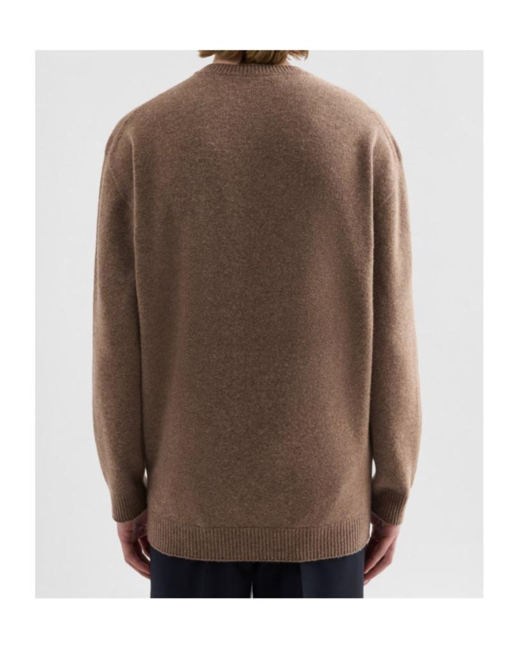 Jil Sander Brown Oversized Crew Neck Knitted Sweater for men