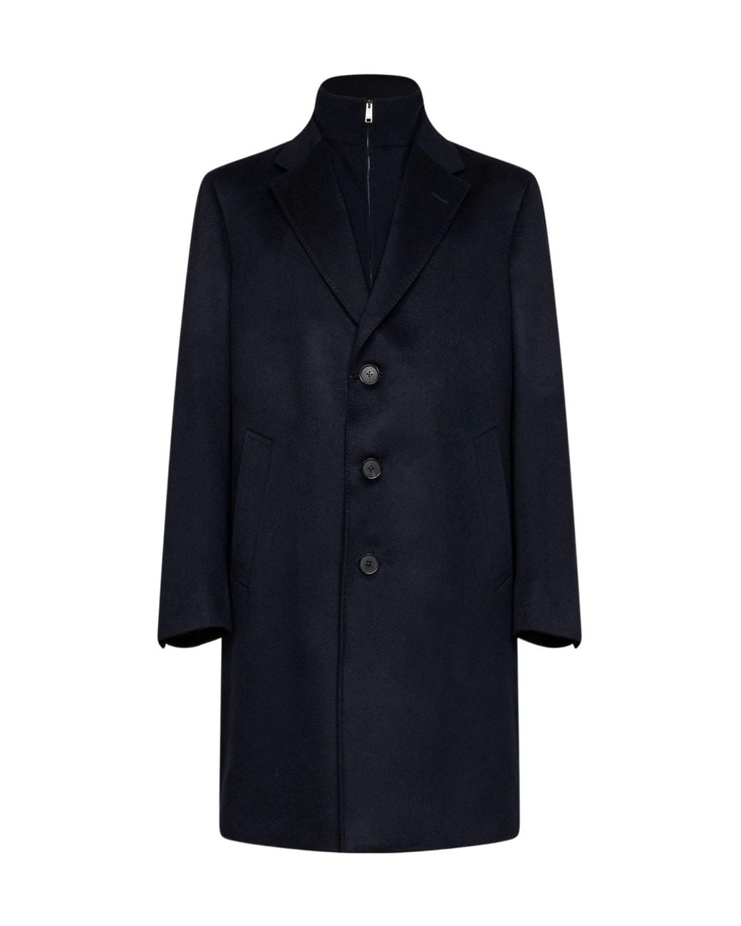 Zegna Blue Long-Sleeved Coat for men
