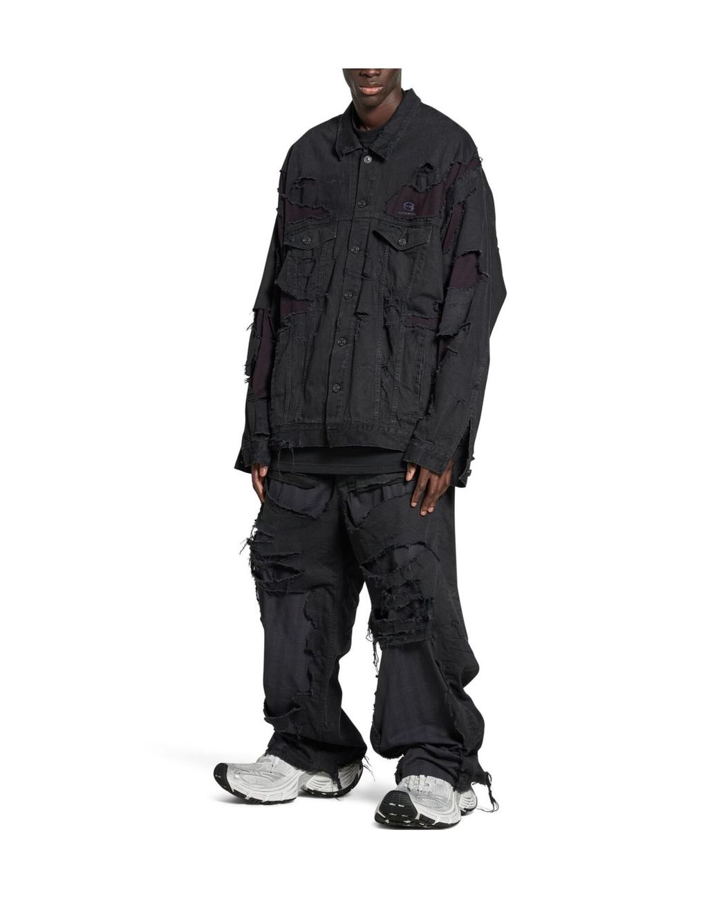 Balenciaga Blue Unity Sports Icon Patchwork Jacket for men