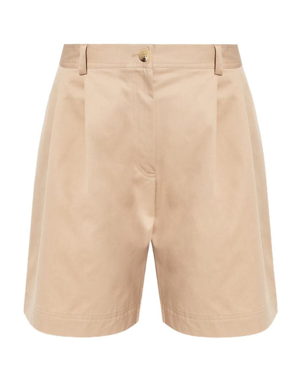 Totême Natural Totême High-Waisted Knee-Length Shorts