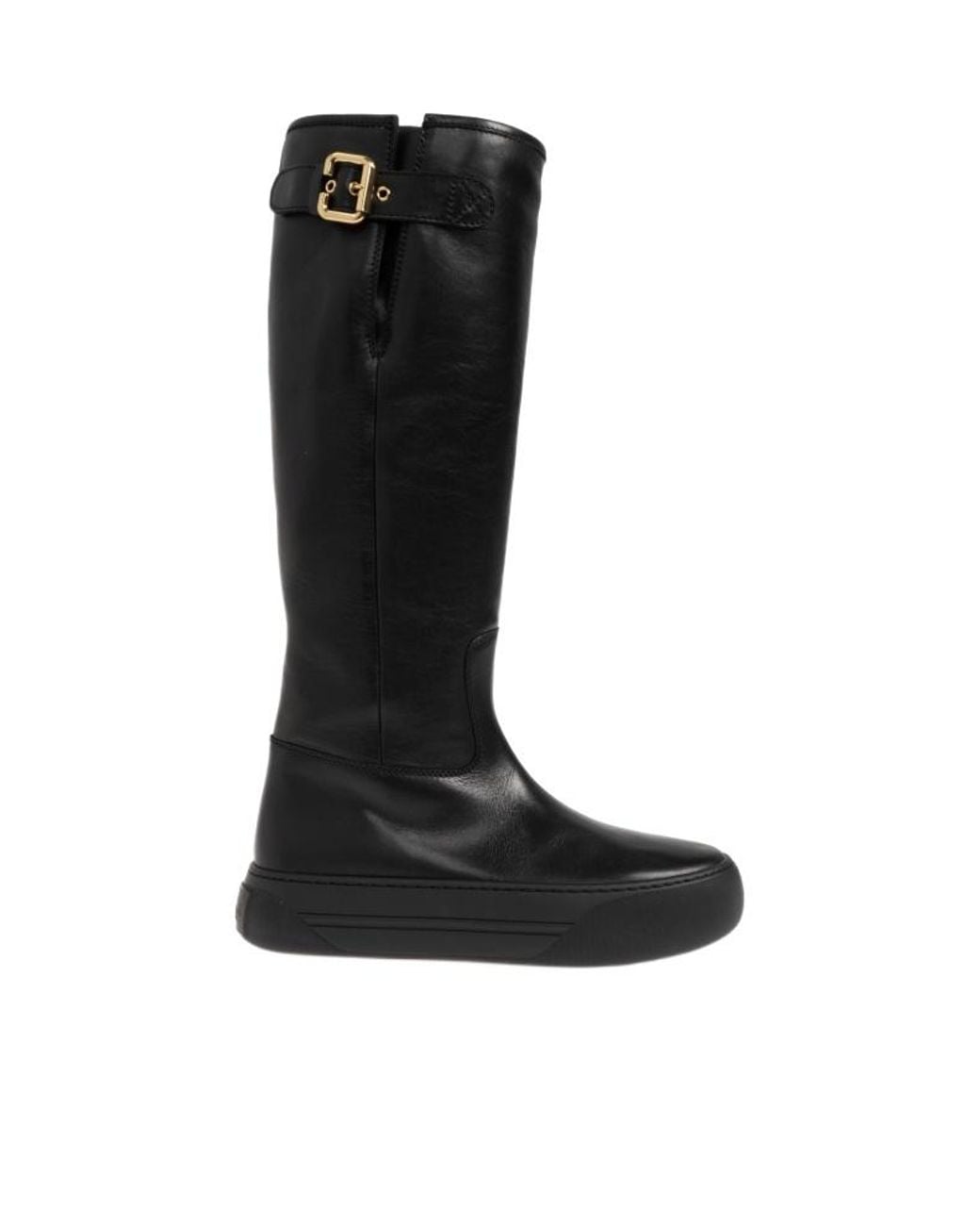Chloé Black Delia Buckle-Strap Boots