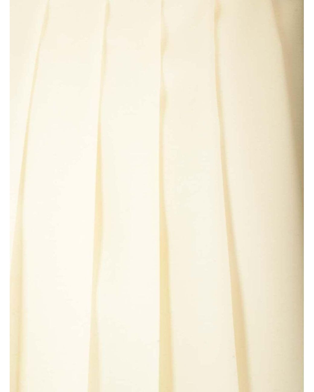 Miu Miu Natural Pleated Mohair Canvas Skirt