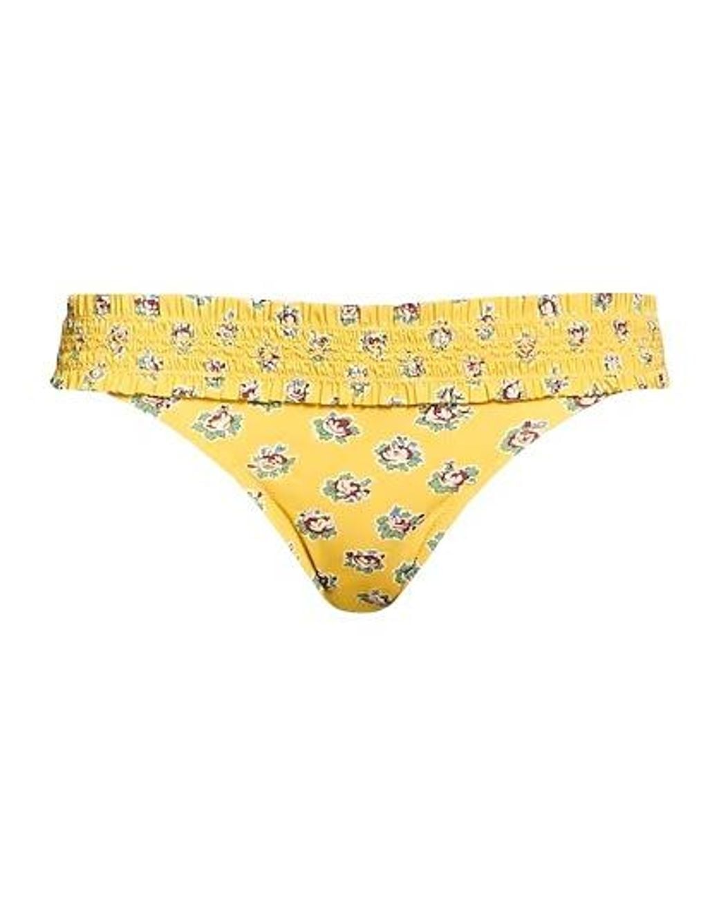 Tory Burch Yellow Floral-Print Bikini Bottoms