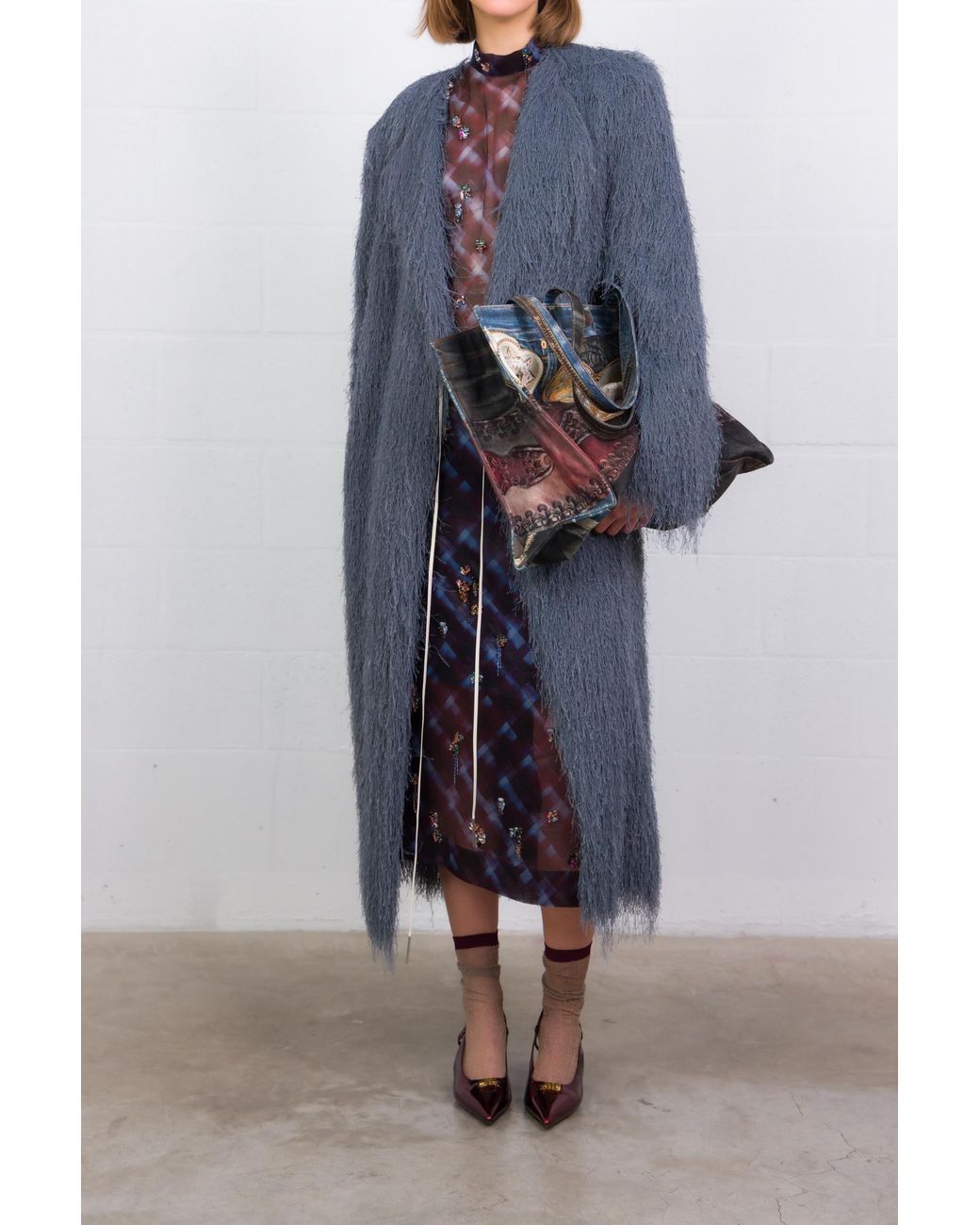 Dries Van Noten Blue Long-Sleeved Coat
