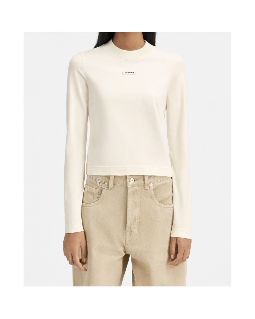 Jacquemus Natural Logo Patch Long-Sleeved Top