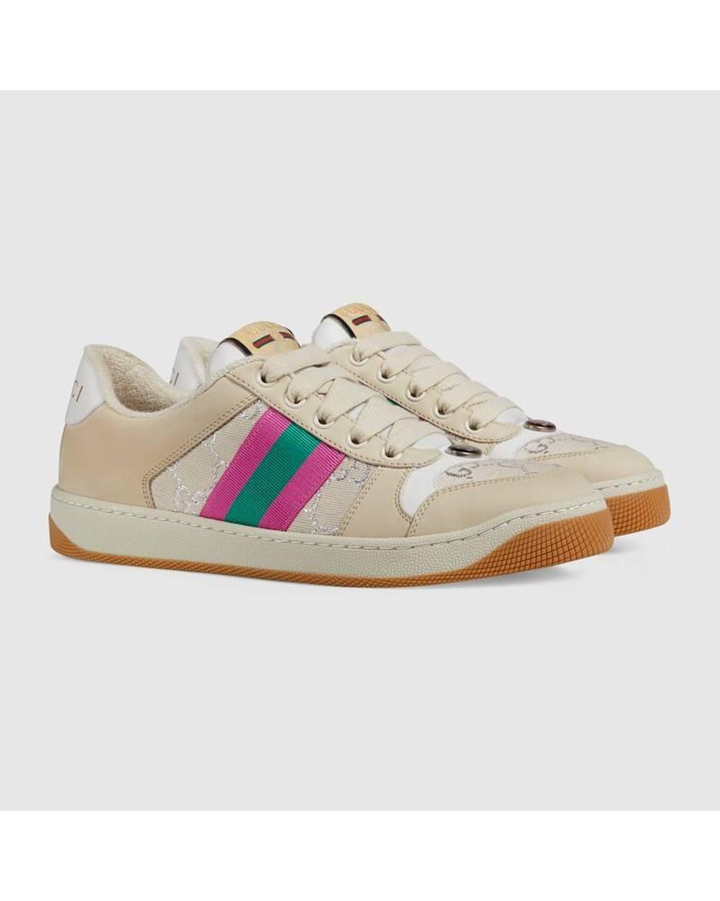 Gucci Blue Web Screener Sneakers