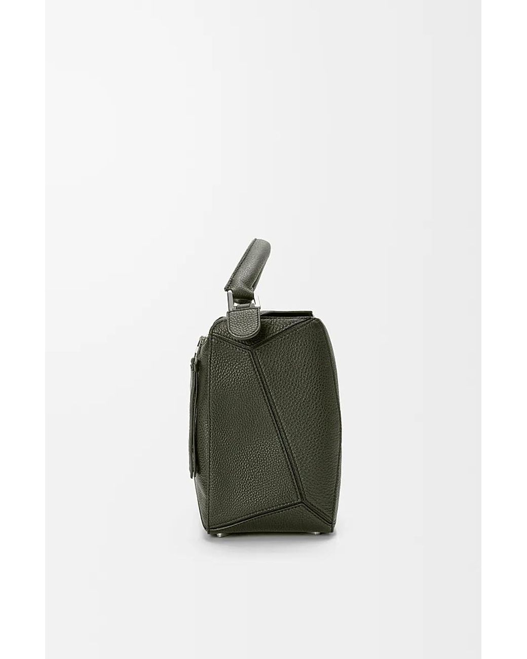 Loewe Green Large Puzzle Leather Shoulder Bag for men