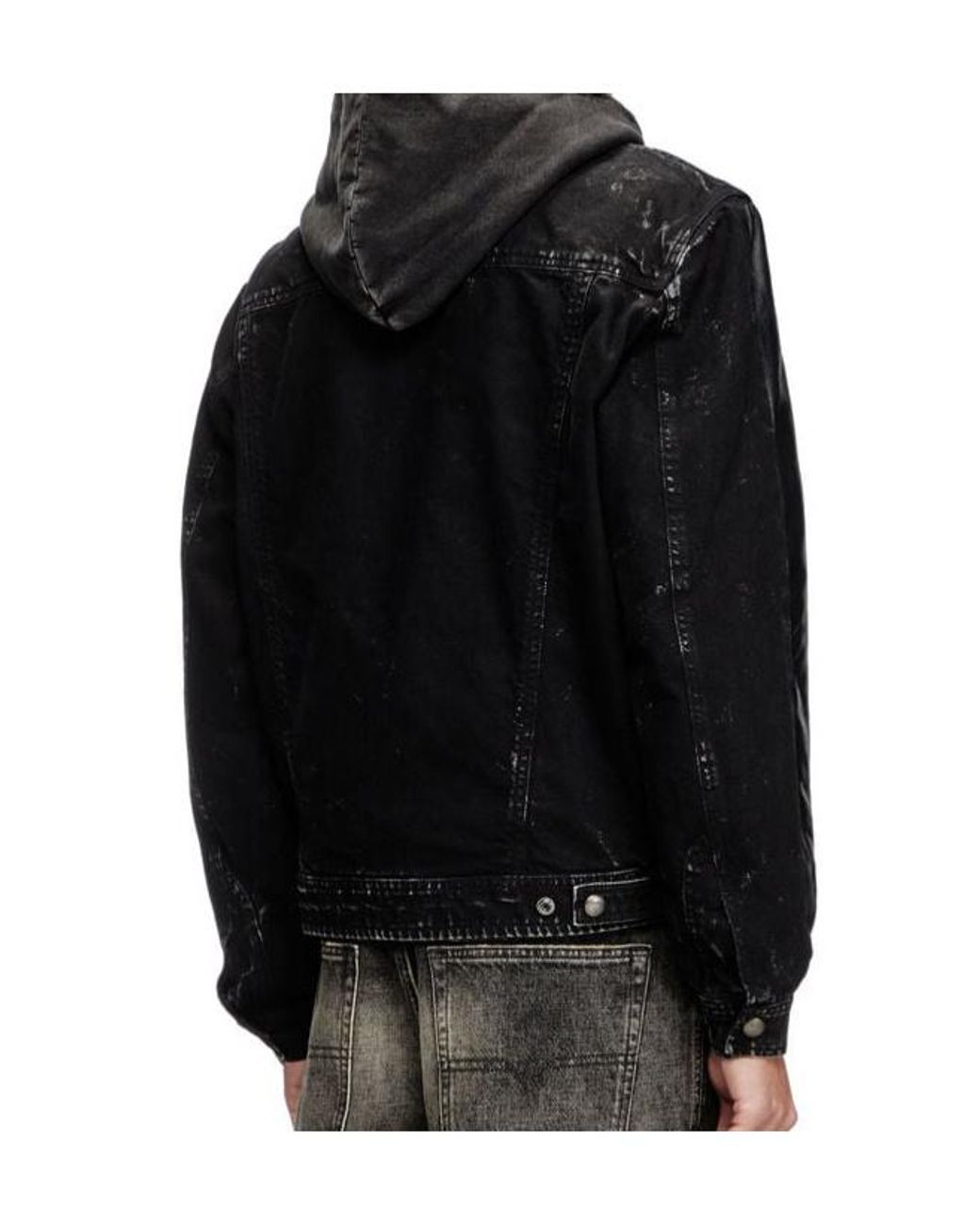 DIESEL Black L-Ochs Zip-Up Long-Sleeved Jacket for men