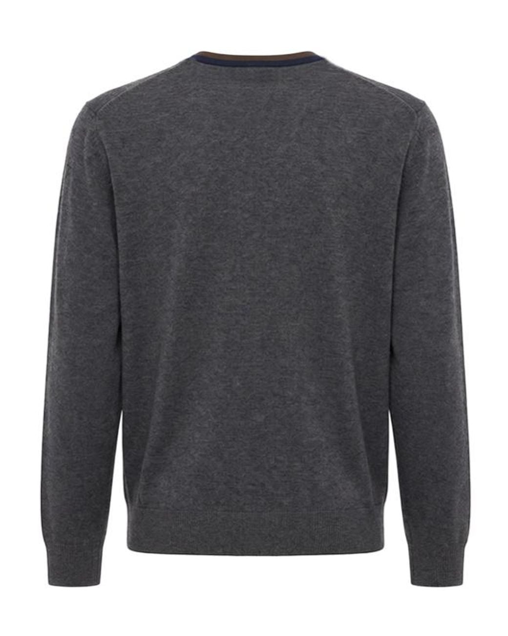 Peserico Gray Striped Crew-Neck Knit Top for men