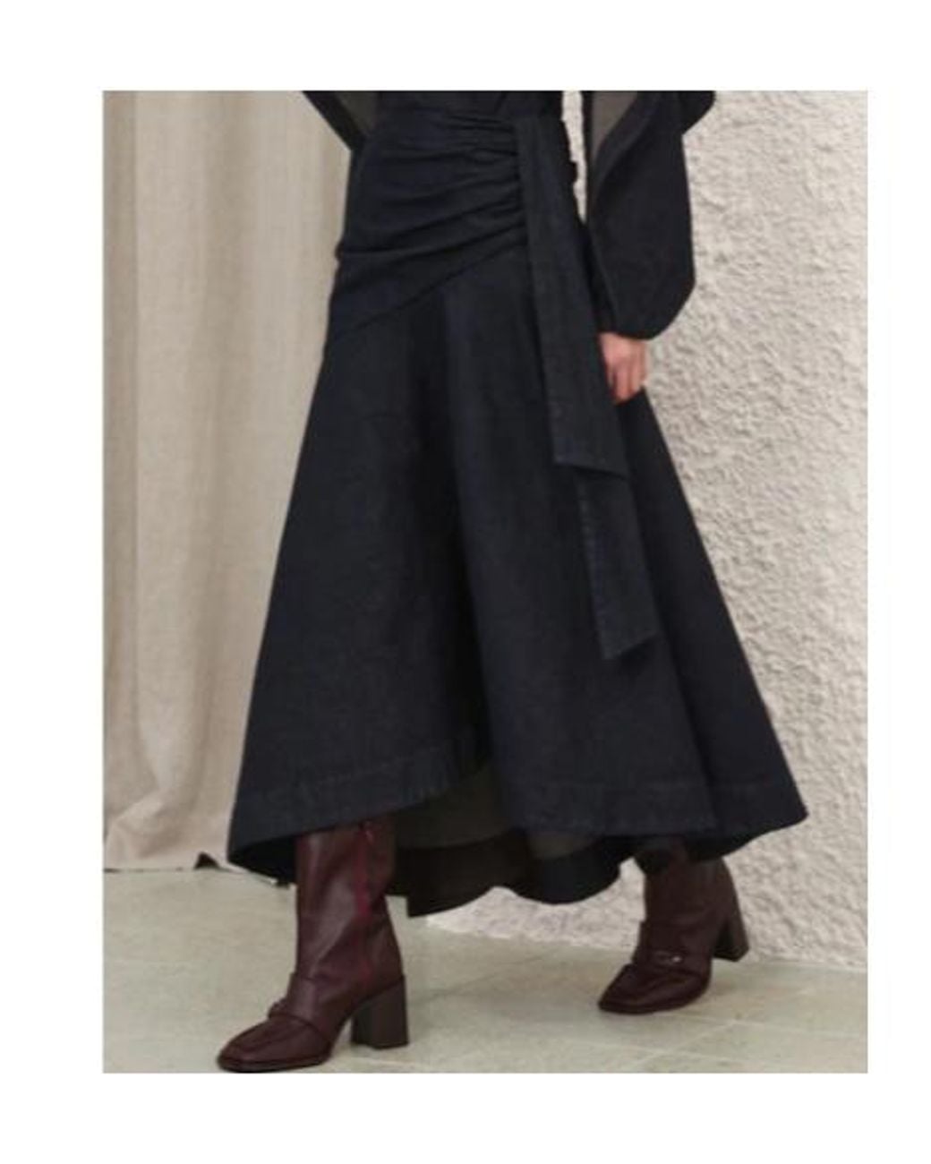 Zimmermann Blue Draped Denim Maxi Skirt