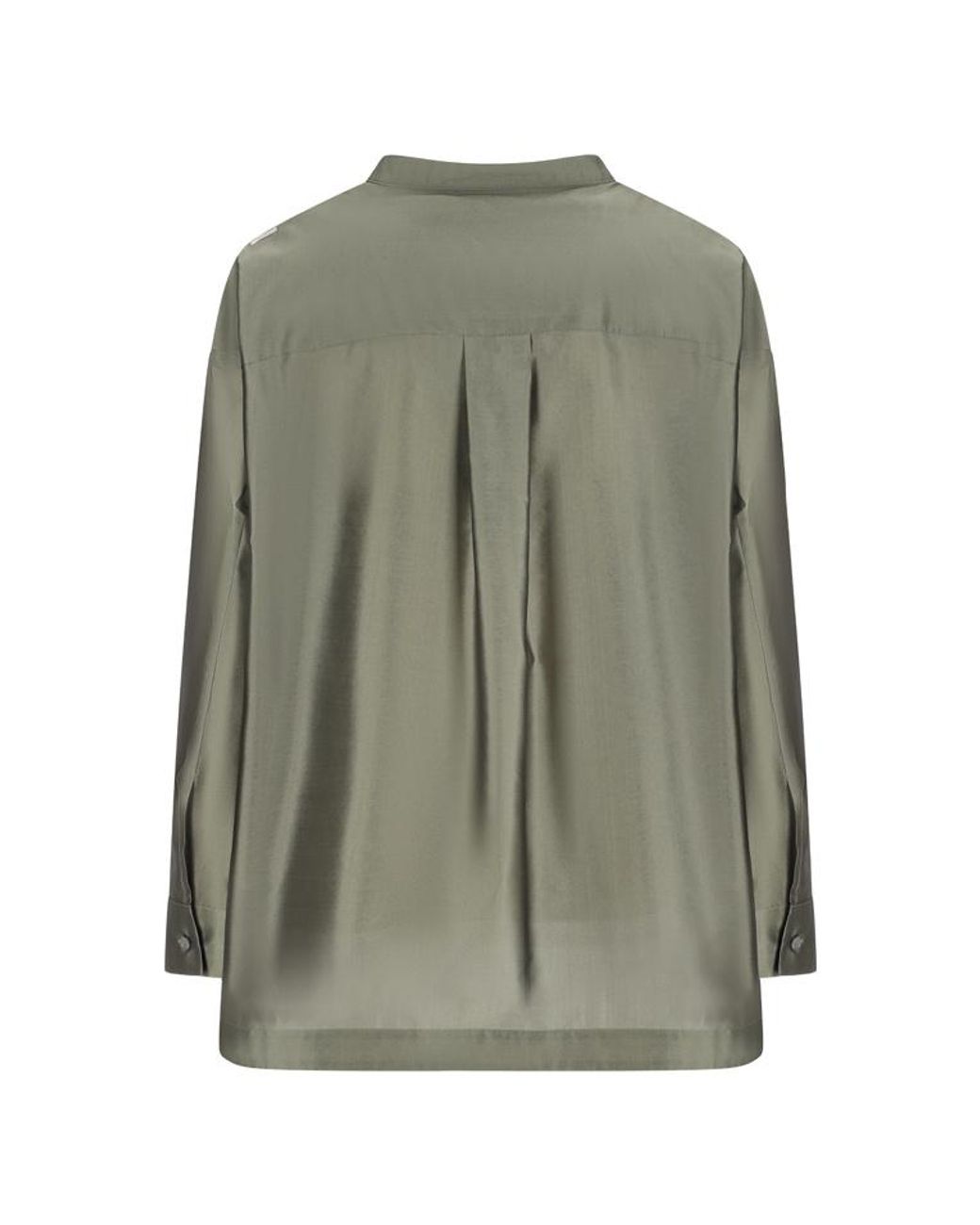 Max Mara Green Satin Oversized Shirt