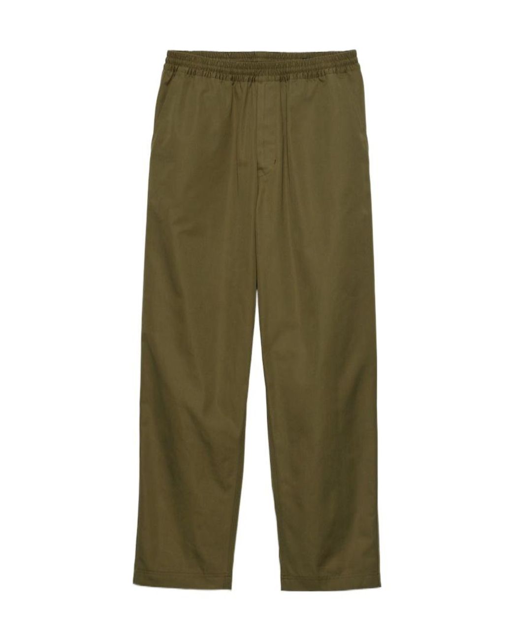 Prada Green Triangle-Logo Patch Elasticated Waistband Trousers for men