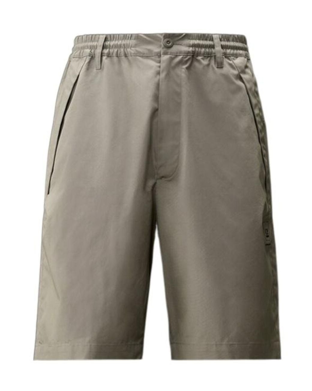 C P Company Gray Logo Patch Drawstring Shorts for men